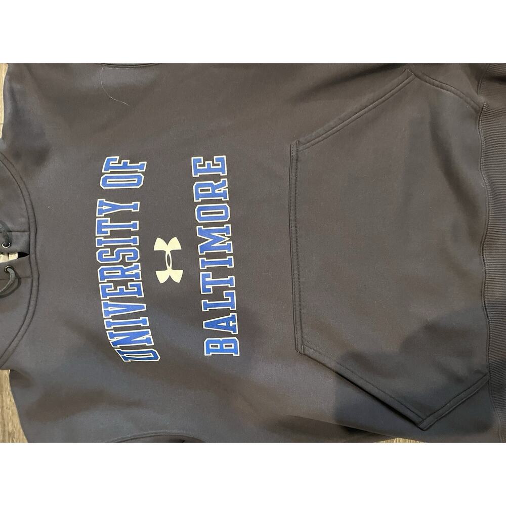 University Of Baltimore Hoodie Mens Medium Gray Pullover Fleece Under AemourSM
